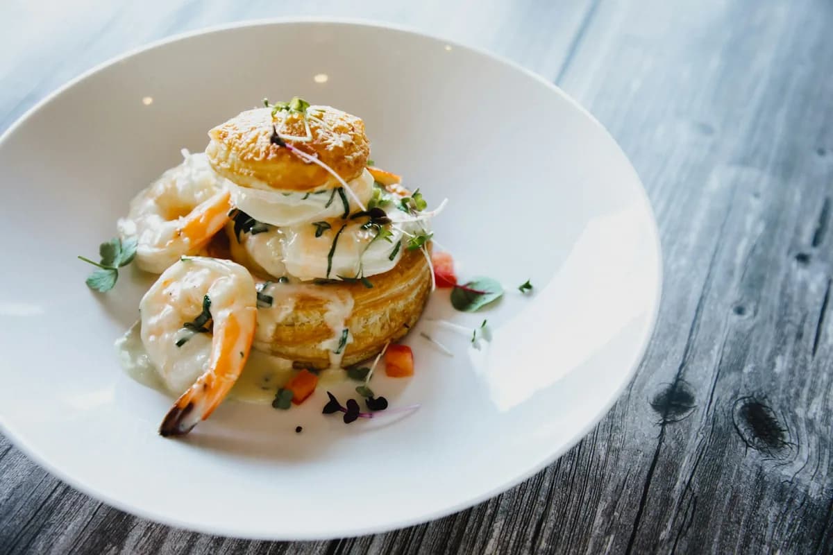 Gambas snackées, agrumes & coriandre